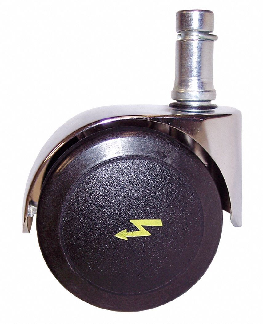 ESD Self-Braking Swivel Caster, 1-1/4
