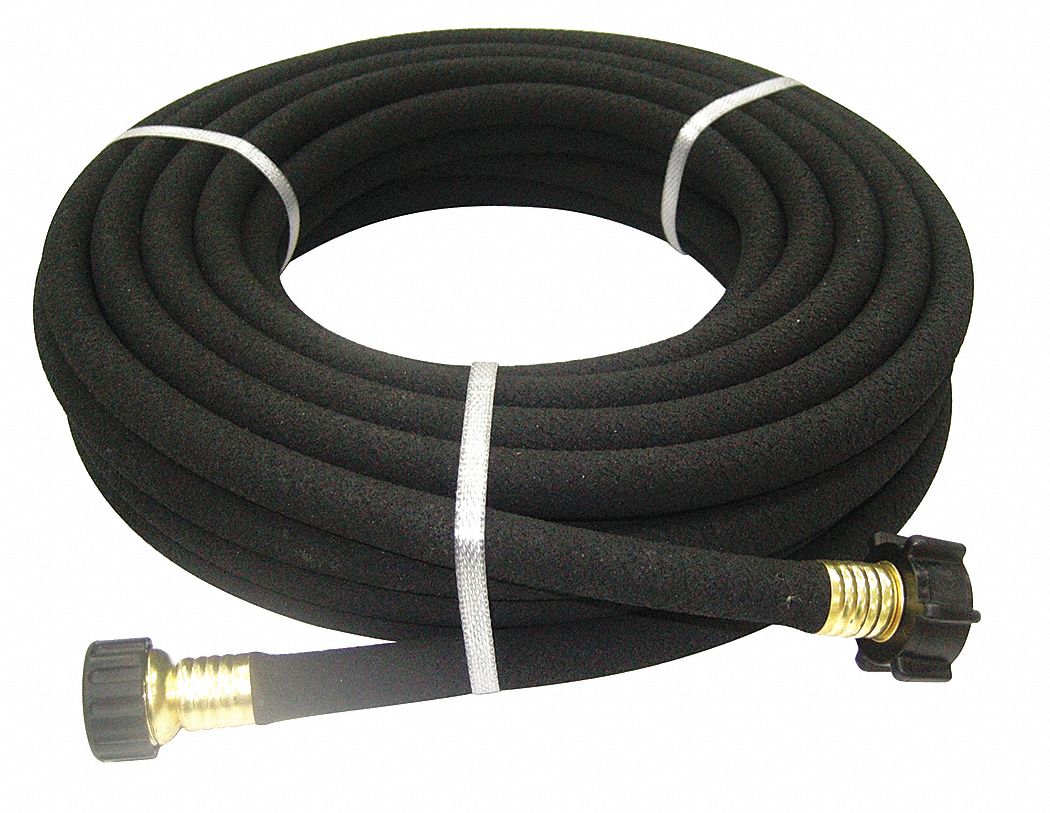 Water Hose, Rnfrcd Rubr, 3/4 In ID, 50 ft L