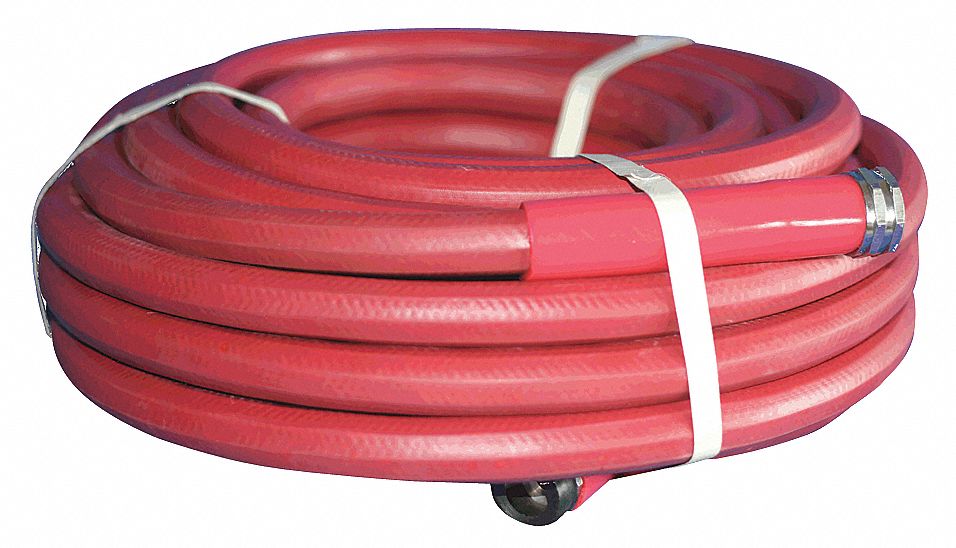 Water Hose, Rnfrcd Rubr, 5/8 In ID, 50 ft L