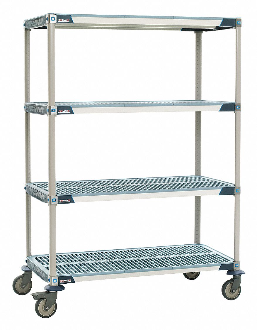 Utility Cart, Microban, 36x18x68, 4 Shelf