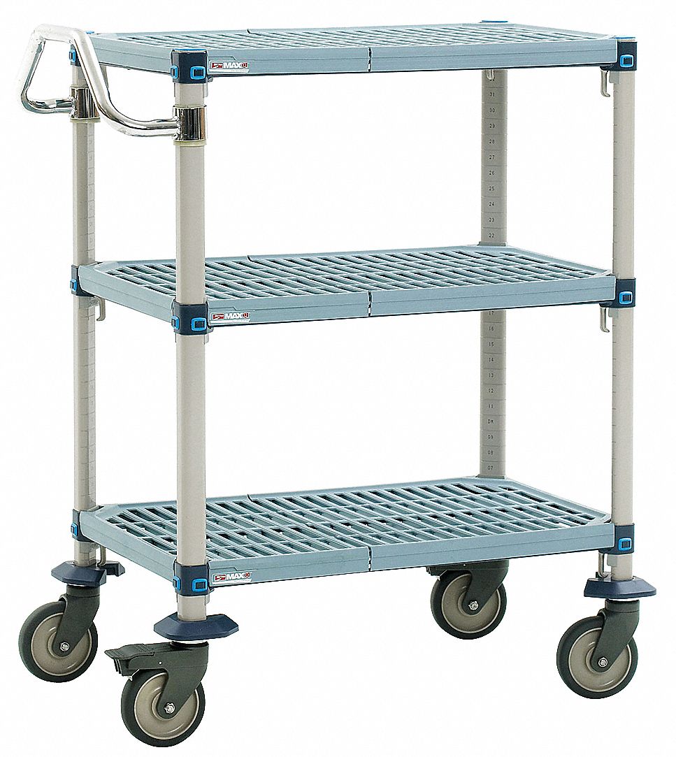 Utility Cart, Microban, 41x24x39, 3 Shelf