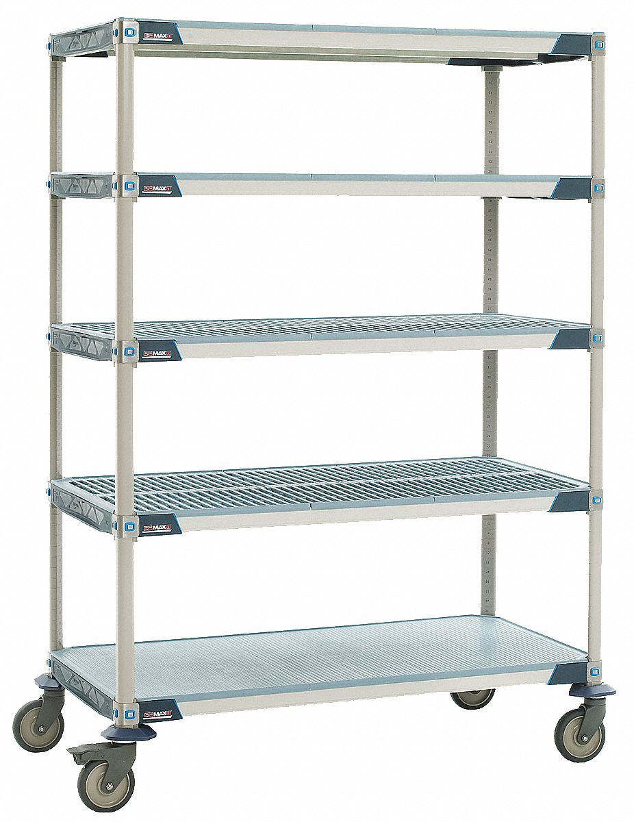 Utility Cart, Microban, 60x24x80, 5 Shelf