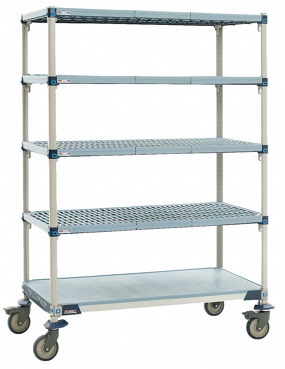 Utility Cart, Microban, 36x24x80, 5 Shelf