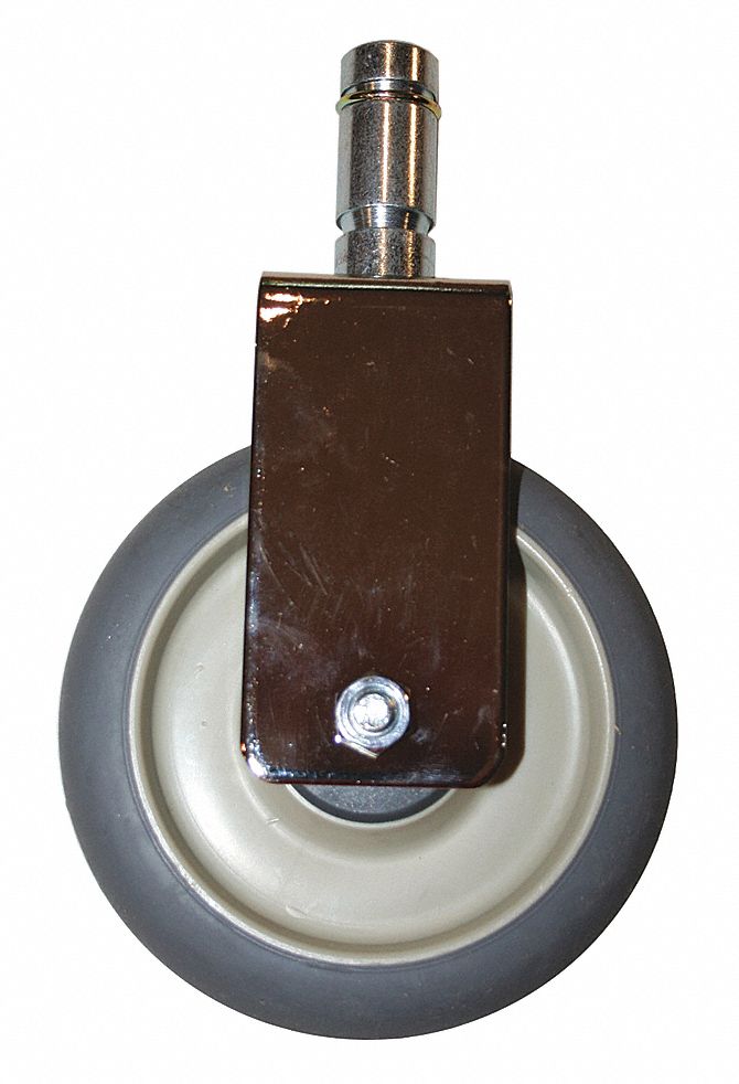 Rigid Stem Caster, H 5 In, w/Donut Bumper
