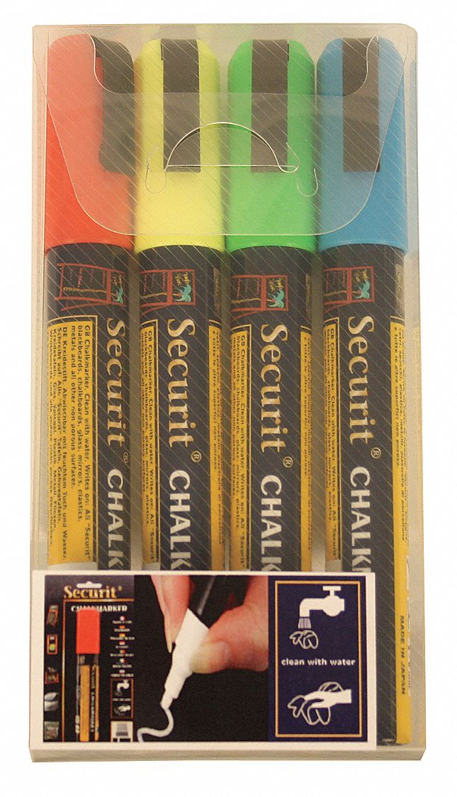 Chalk Marker, Green/Yellow/Blue/Red