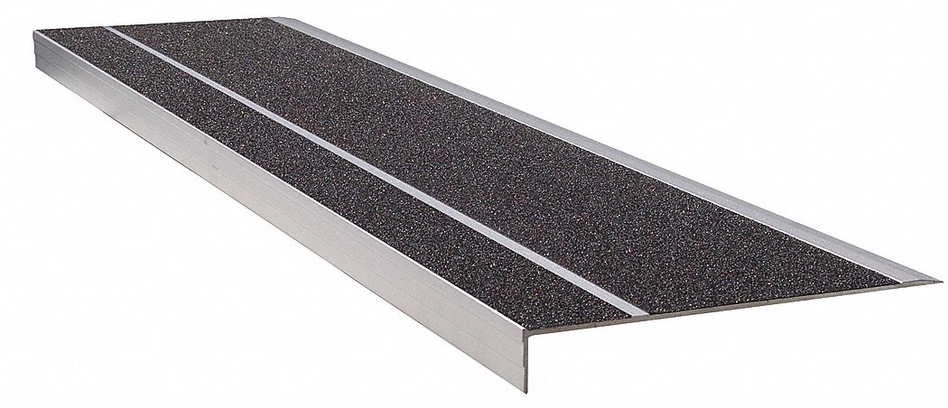 Stair Tread, Black, Extruded Alum, 4 ft. W