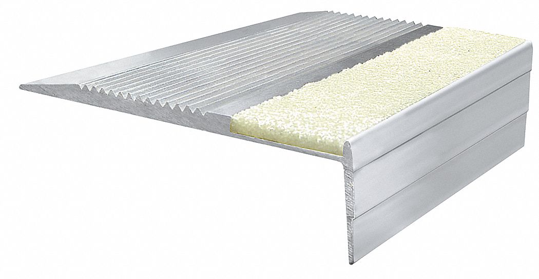 Stair Tread, PL, Extruded Alum, 3 In. D