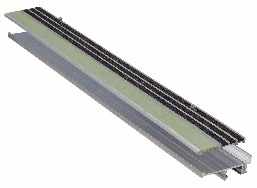 Safety Stair Nosing, PL/Blk, Extruded Alum