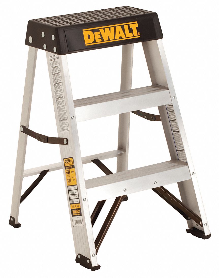 Step Stool, 26-5/8 In H, 300 lb., Aluminum