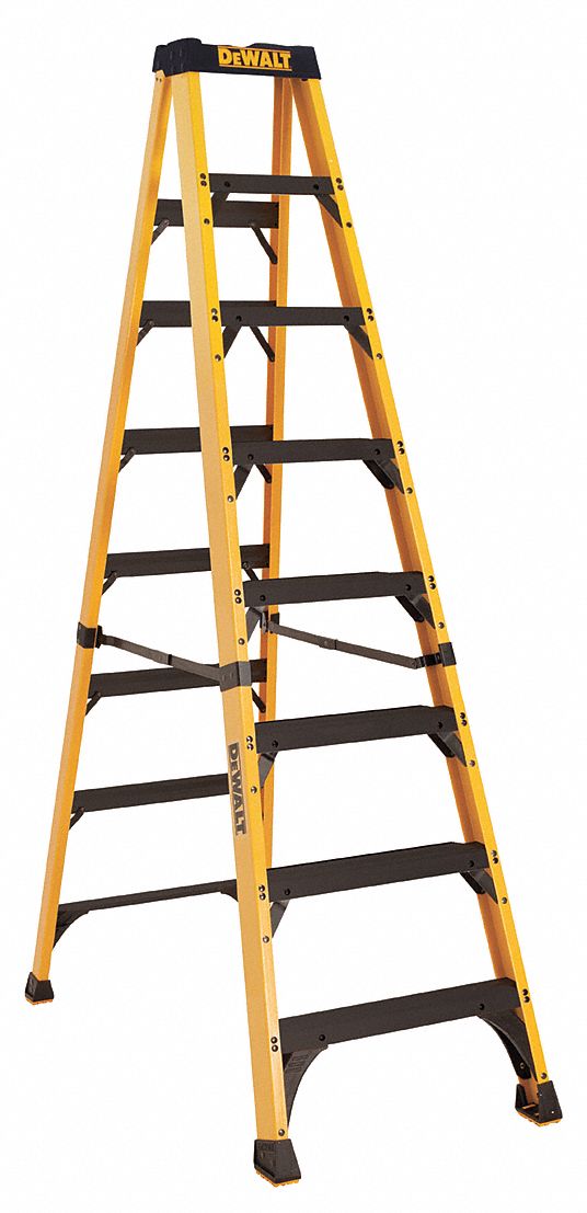 Stepladder, Fiberglass, 8 ft. H, 500 lb Cap
