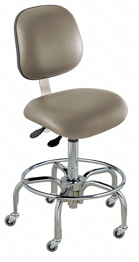 Ergo Chair, Class 100 Clean, Vinyl, Gray