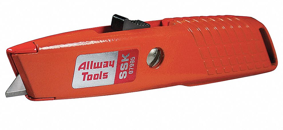 Utility Knife, Retracting, 5-7/8 In, Orange