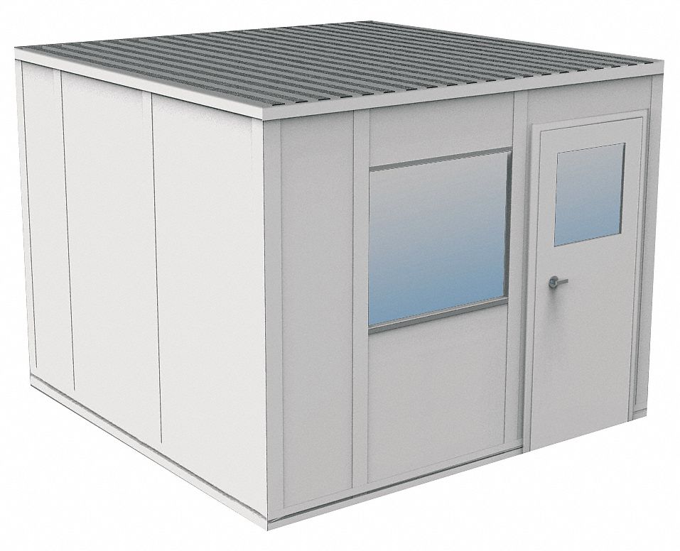Modular InPlant Office, 2Wall, 10x10, Steel