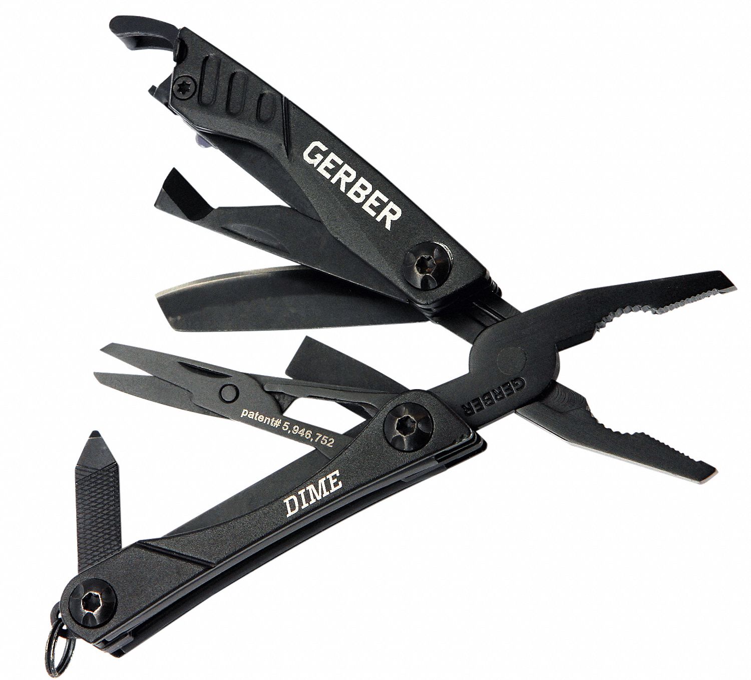 Multi-Tool, 10 Tools, 2-3/4 In, Black