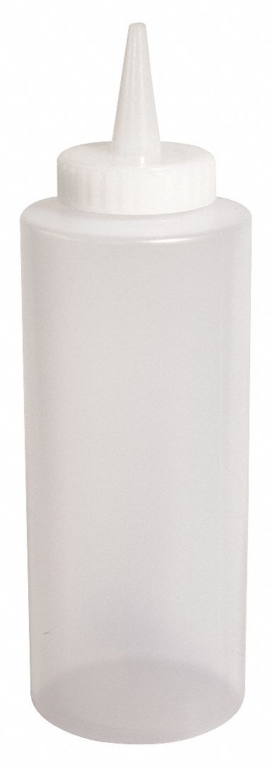 Squeeze Bottle, Clear, 8 oz., PK 12