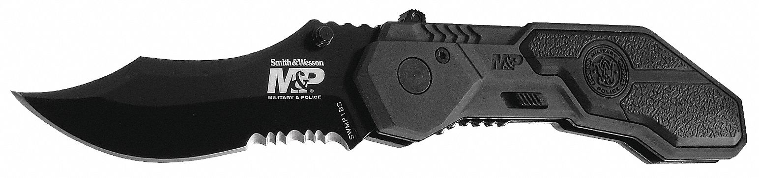 Folding Knife, Drop Point, Blk, 2-15/16 In