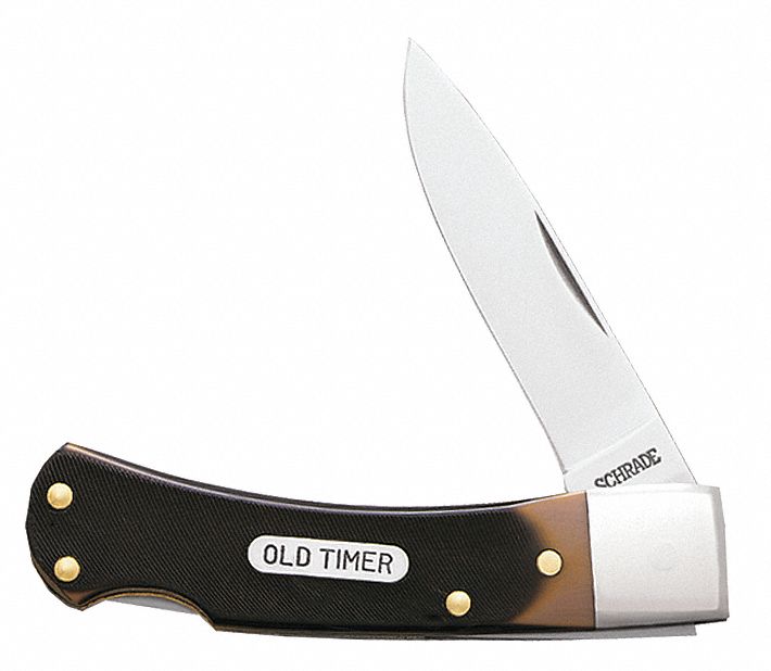Folding Knife, Fine, ClipPoint, 2-1/4In, Brn