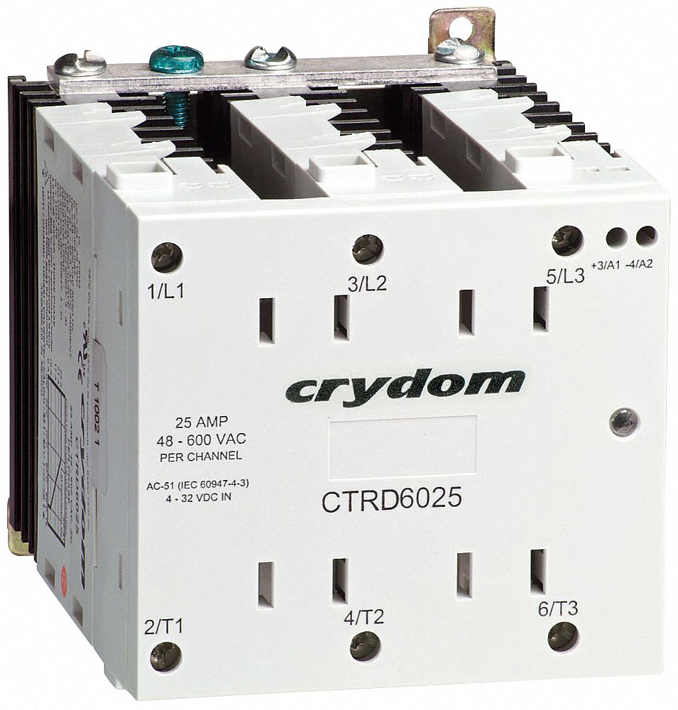 DIN Mount Solid State Relay, 600VAC, 25A