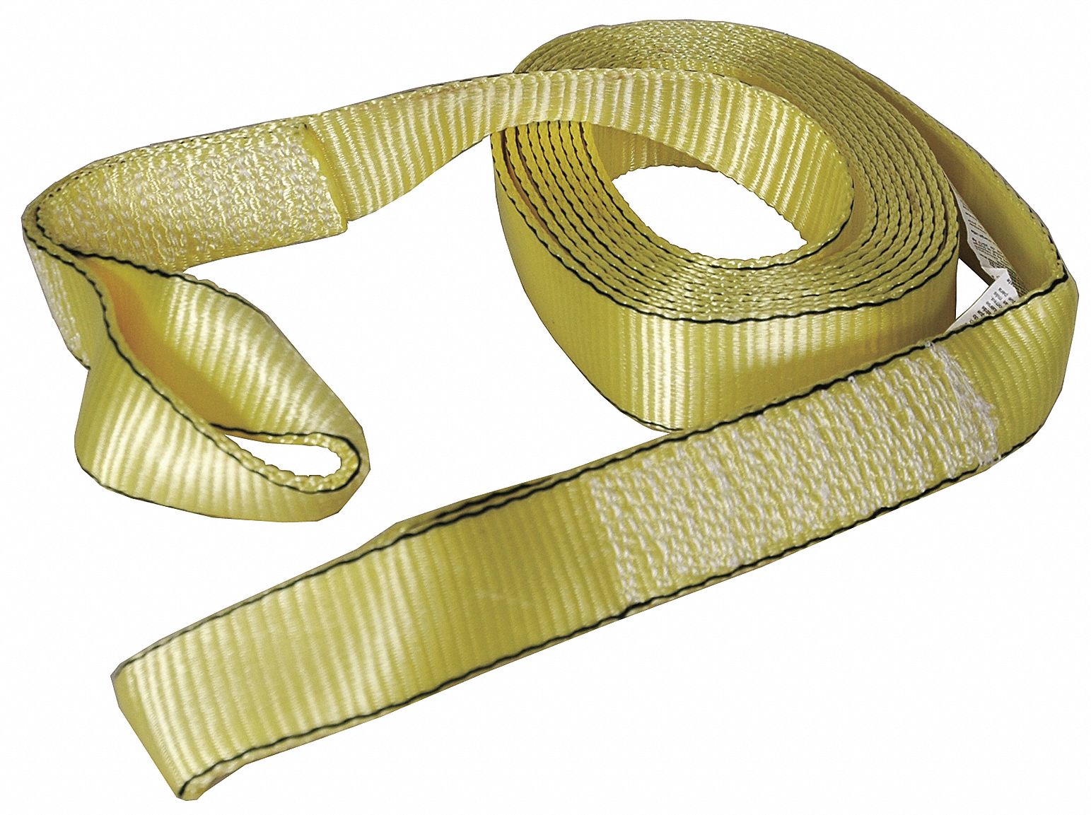 Tow Strap, w/Lopps, 2 In x 20 Ft., Yellow