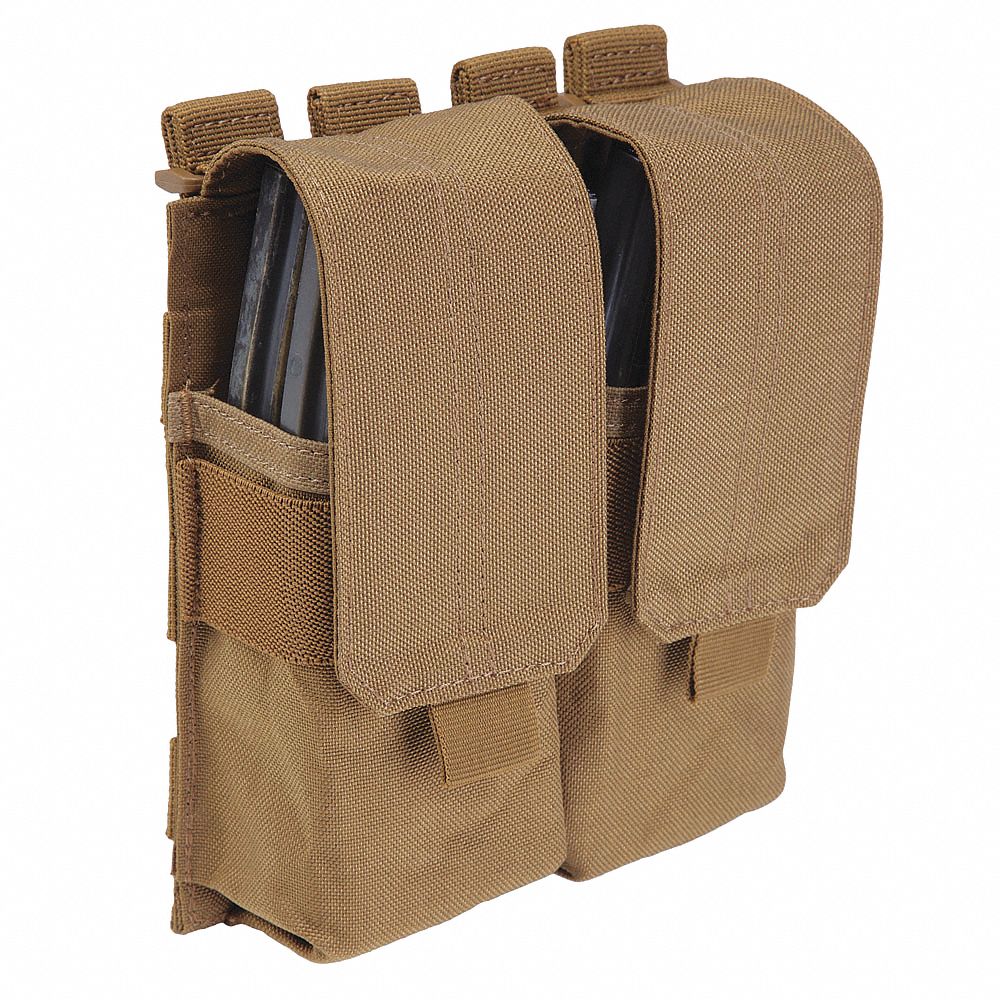 Mag Pouch w/Cover, Dbl, Earth, Nylon, 7x6 In
