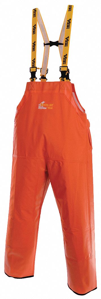 Rain Bib, Heavy Duty PVC, Orange, L