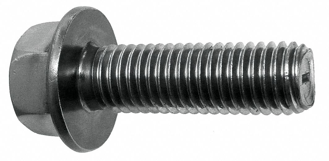 Hex Flange Screw, 1/4-20 x 1 In, PK100