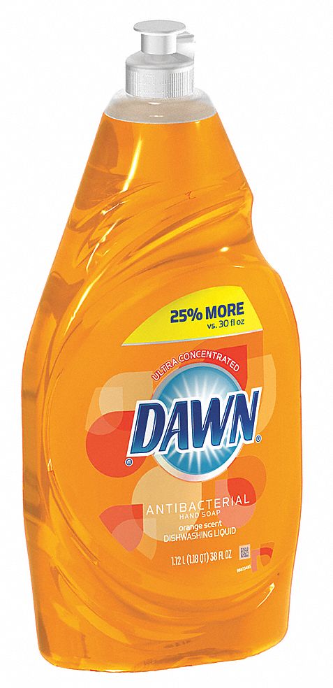 Liquid Dishwashing, 38 oz., Orange, PK8