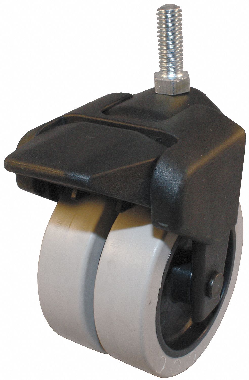 Dual Whl Swvl Cstr w/Brk, 150 lb, 3 In.