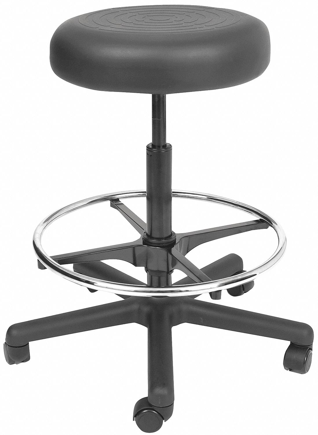 RoundPneumaticStool, Blck, 22-3/4to32-3/4