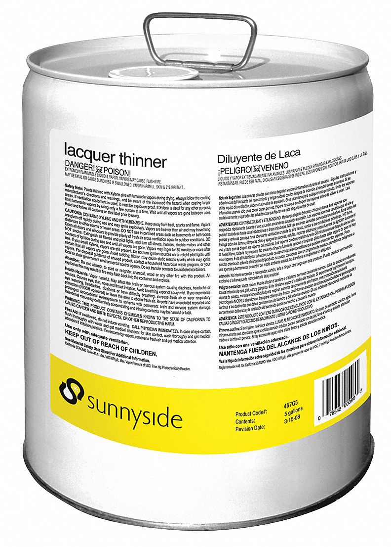Lacquer Thinner, Solvent, 5 gal