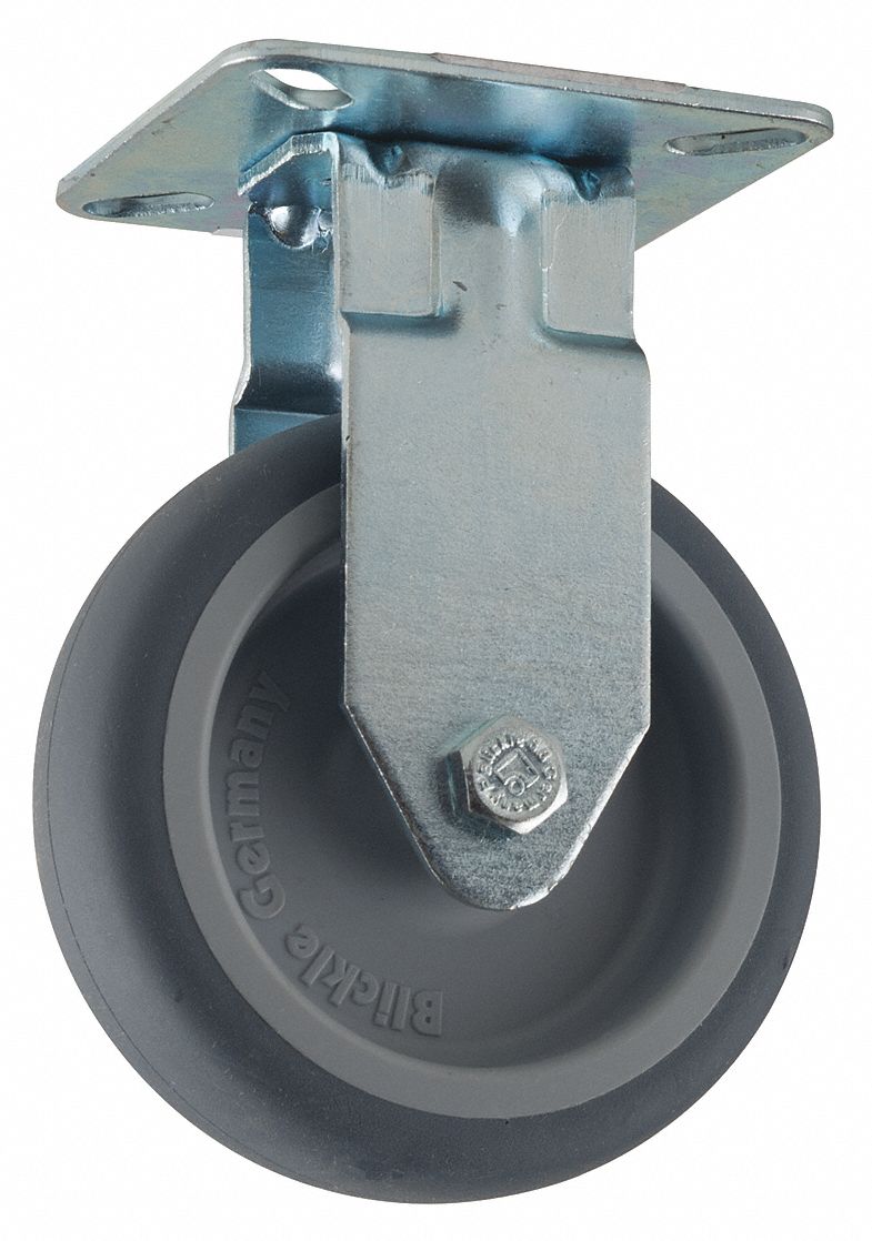 Rigid Plate Caster, 165 lb, 3 In Dia