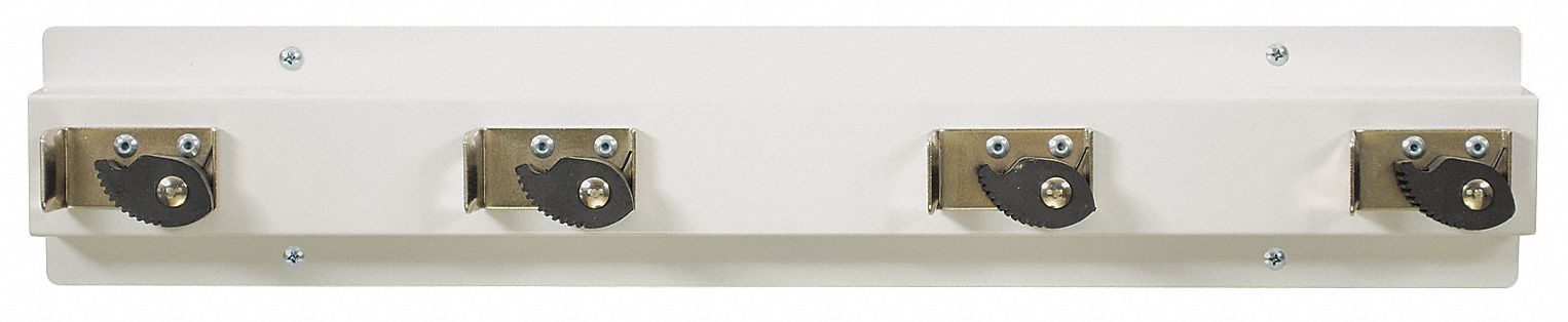 Mop and Broom Holder, White Gloss, SS