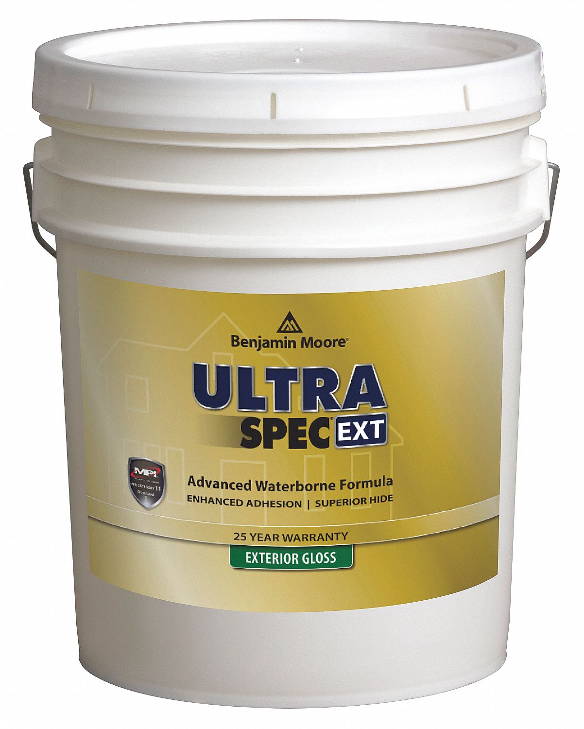 Exterior Paint, Gloss, 5 gal, Pure White