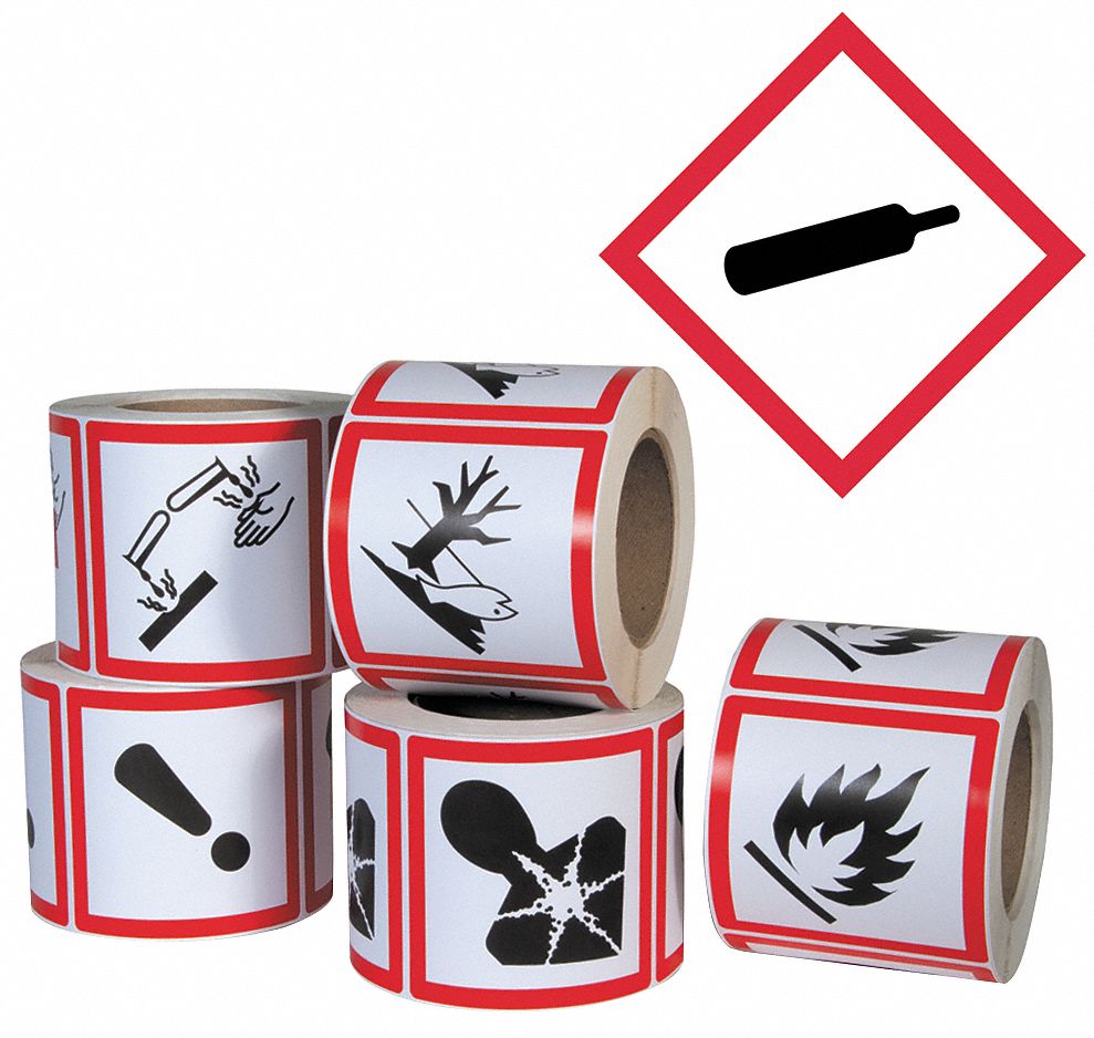 Pictogram Label, Black/Red, Glossy Paper