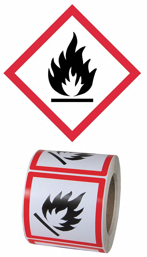 Pictogram Label, Black/Red, Glossy Paper