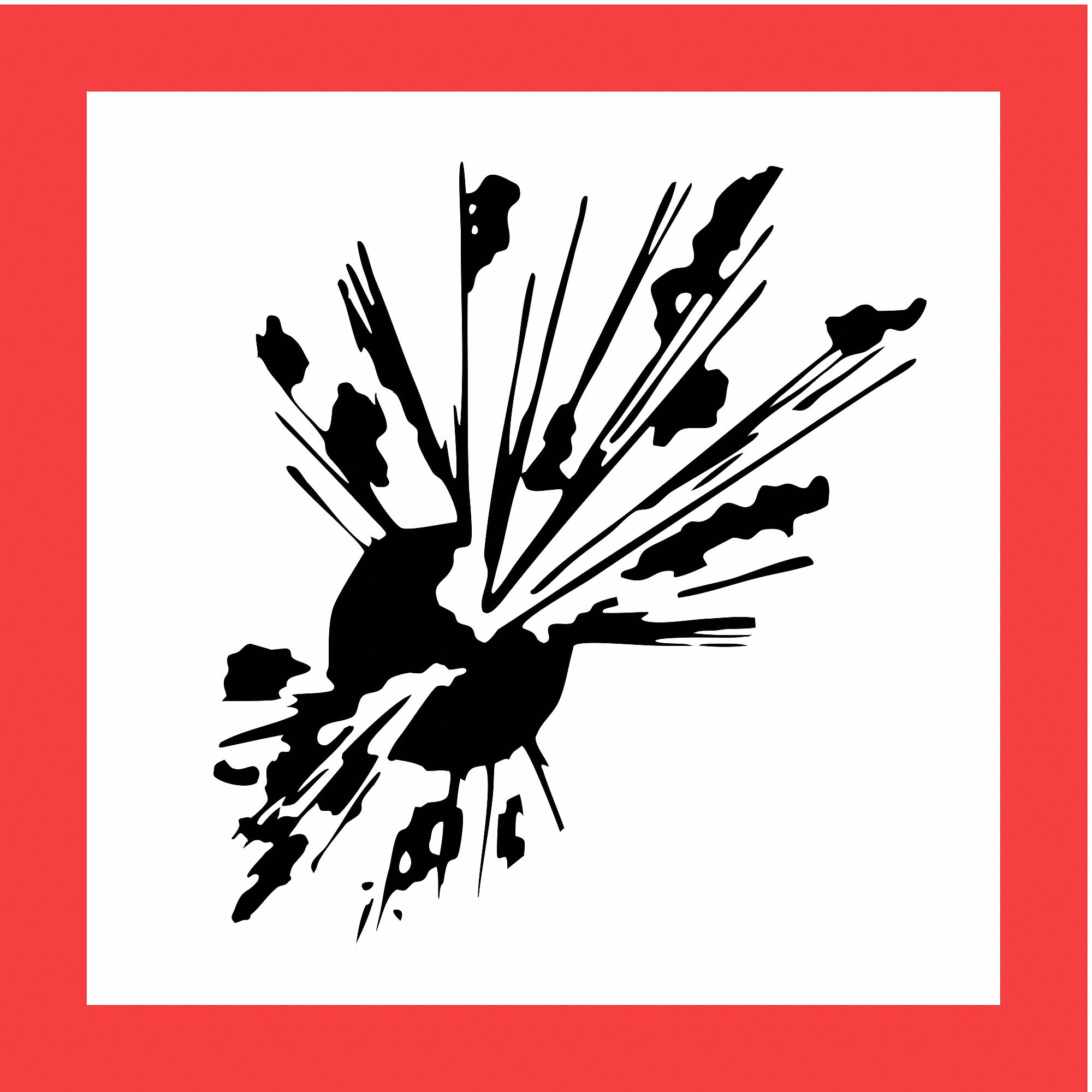 Pictogram Sign, Black/Red, Vinyl, 36 In. W