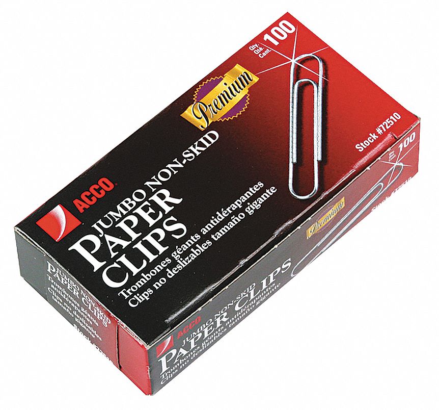 Paper Clip, Silver, Wire, PK 1000