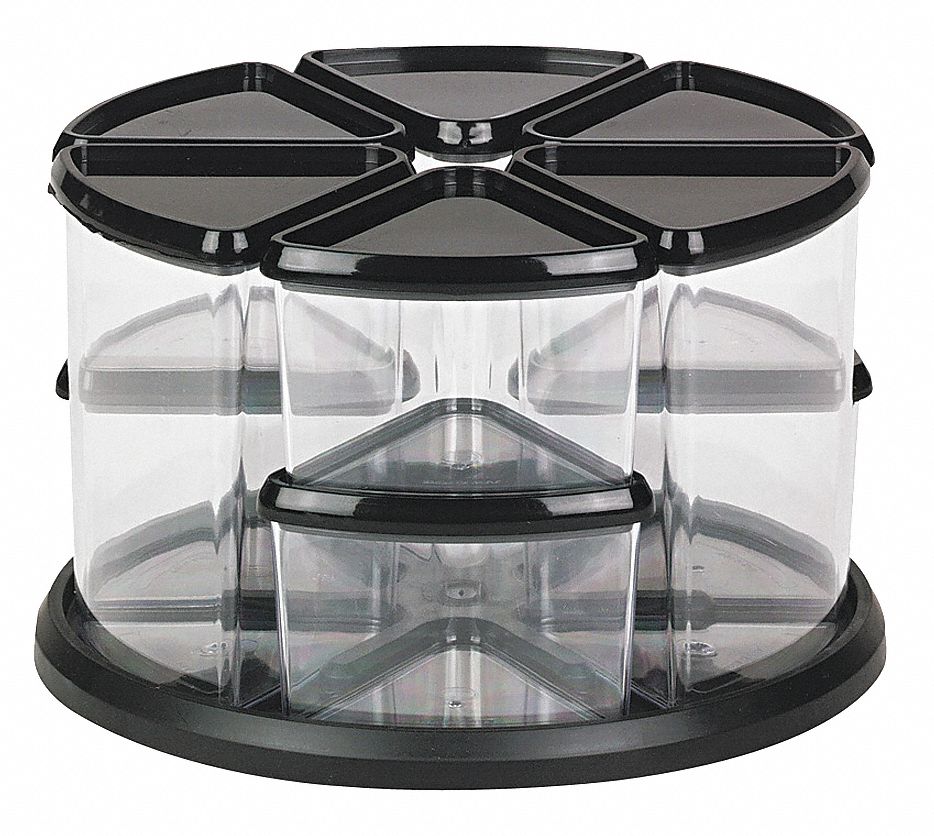 Desktop Organizer, Black/Clear, Plastic