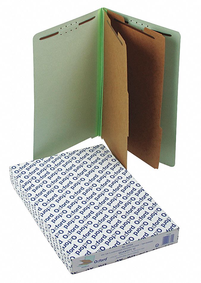 Legal File Folders, Pale Green, PK 10