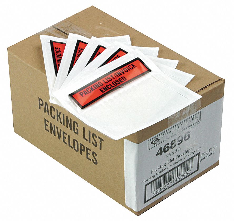 Packing List Envelope, Orange, PK 1000