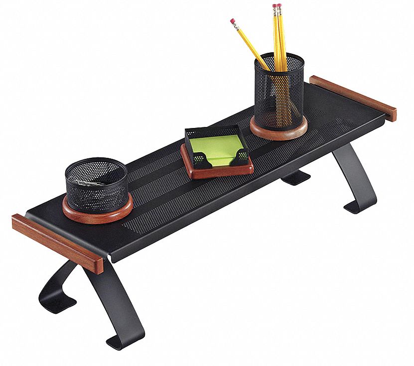 Desk Riser, Black/Cherry, Metal/Wood