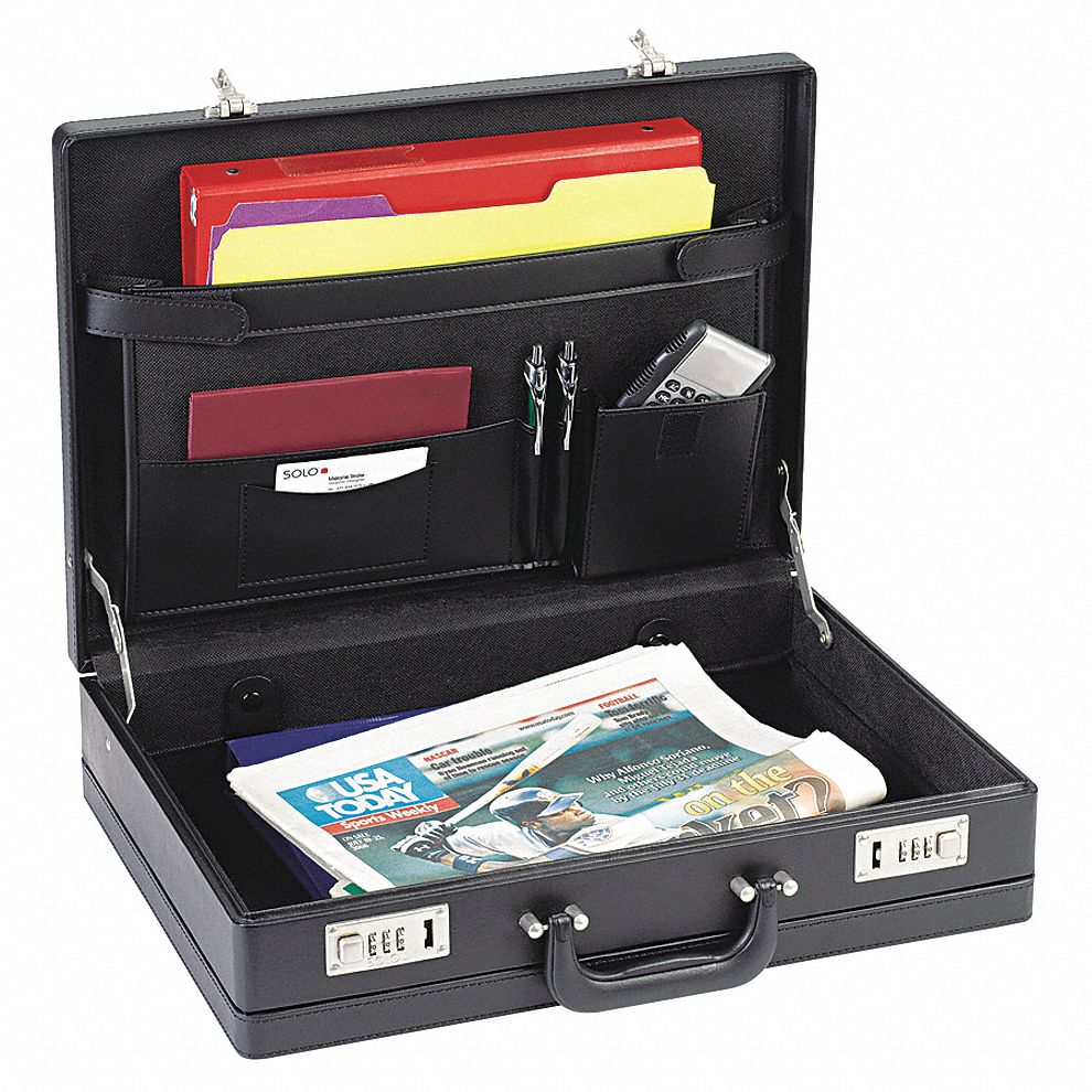 Briefcase, Black, Vinyl