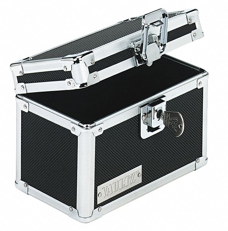 Card File Box w/Hinged Lid, Black