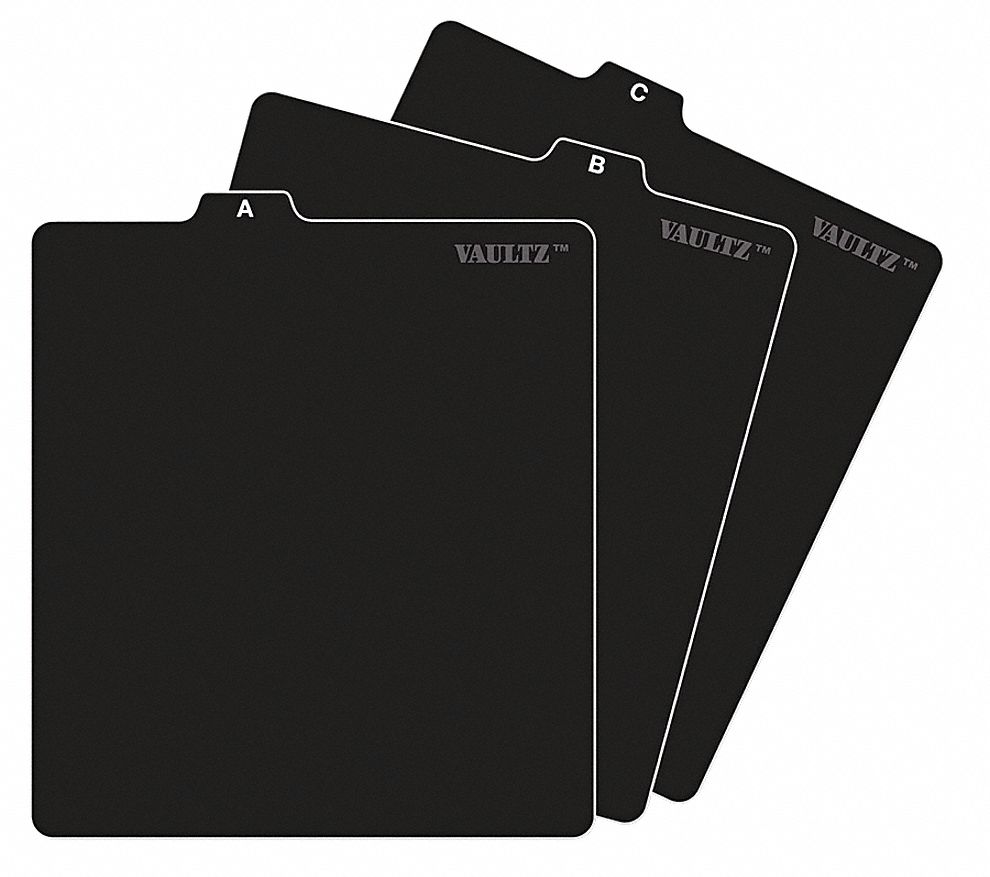 CD Index Tab Set, Black, Card Stock