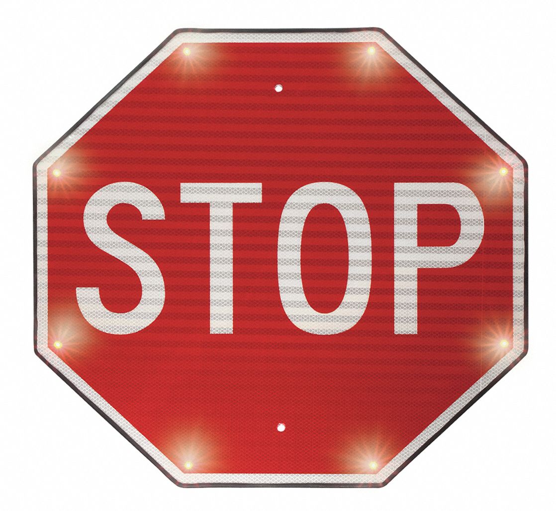 Blinking Sign, Stop, 24 x 24 In.
