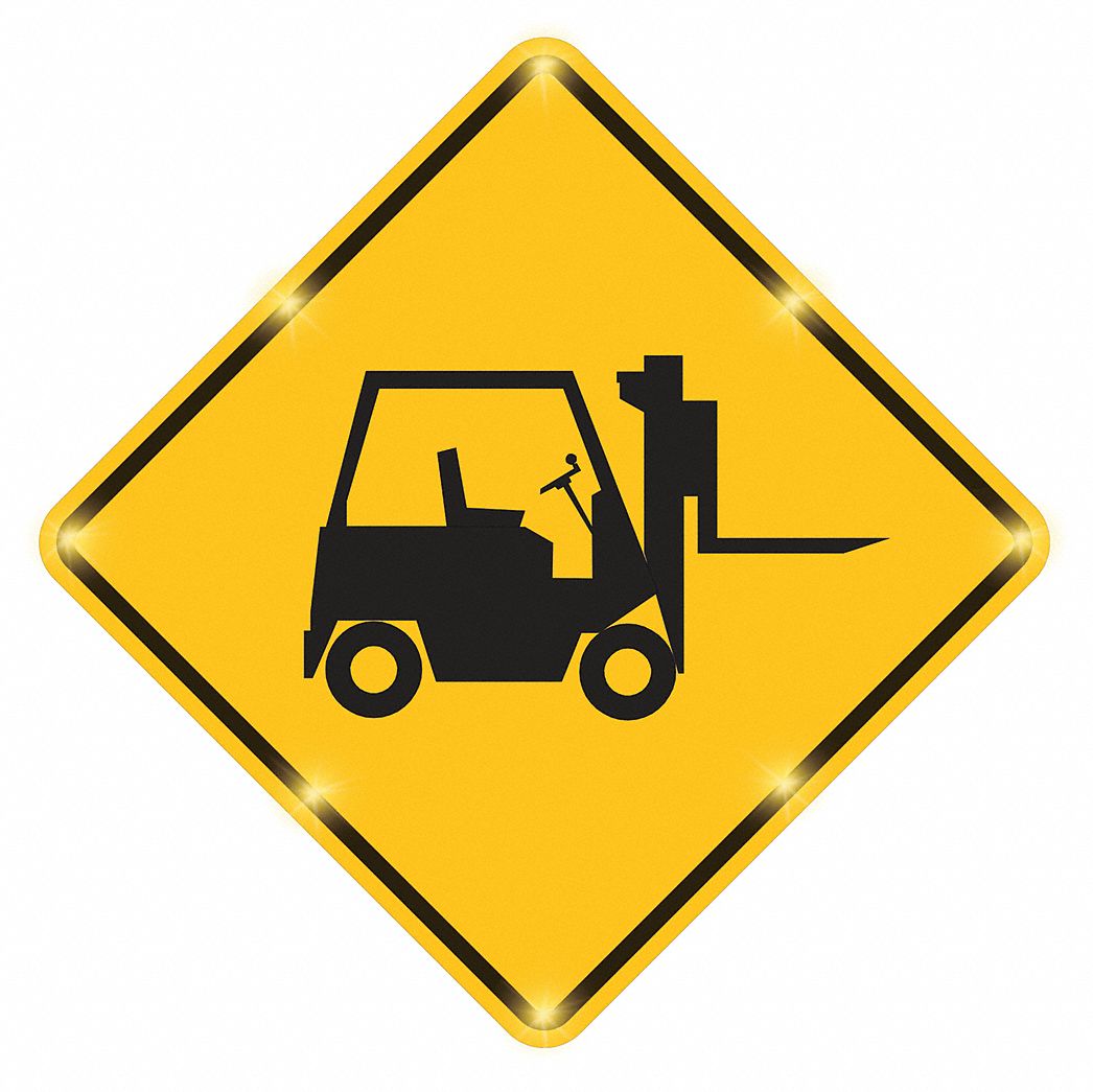 Blinking Sign, Forklift, 30 x 30 In.