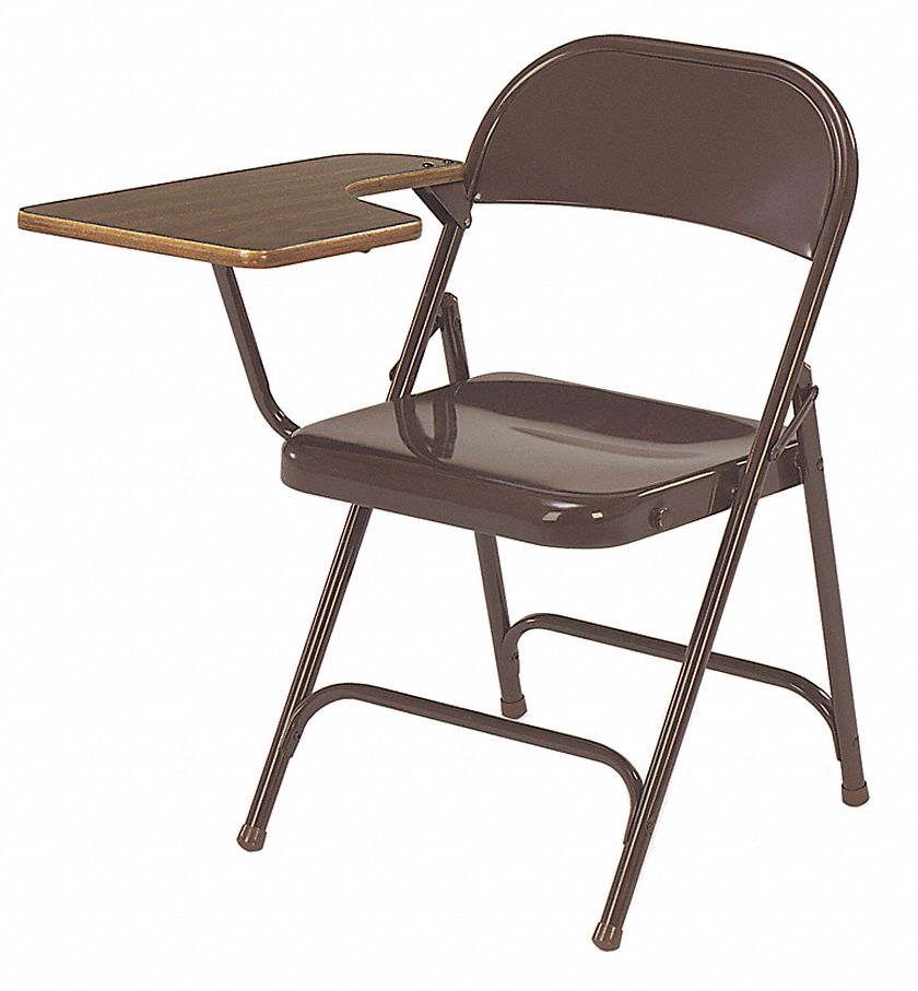 Folding Chair Desk, Brown, Walnut