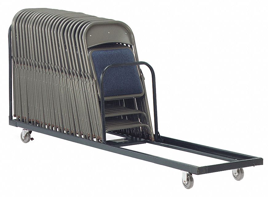 Folding Chair Cart, 38-1/4 x 100 x 21 In