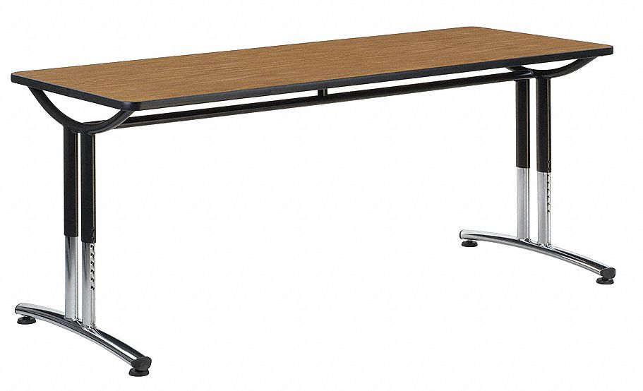 Text Table, 30 x 72 In, Medium Oak