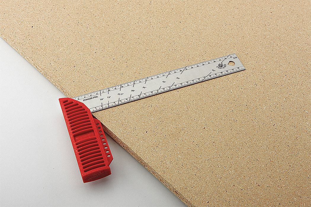 Try Square, SS/Red Polymer, 12 In, mm/cm